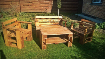 Pine Wood Table and Chair